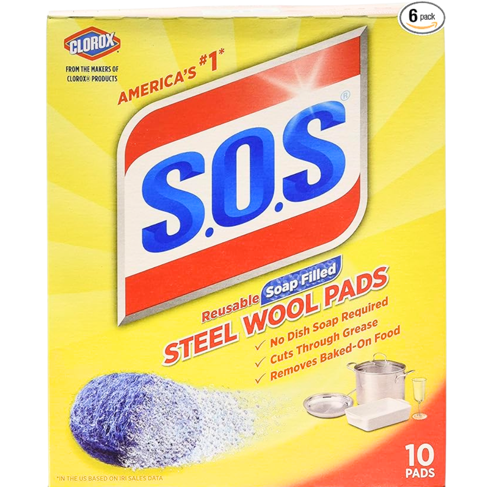 S.O.S Steel Wool Soap Pads (Pack of 6)