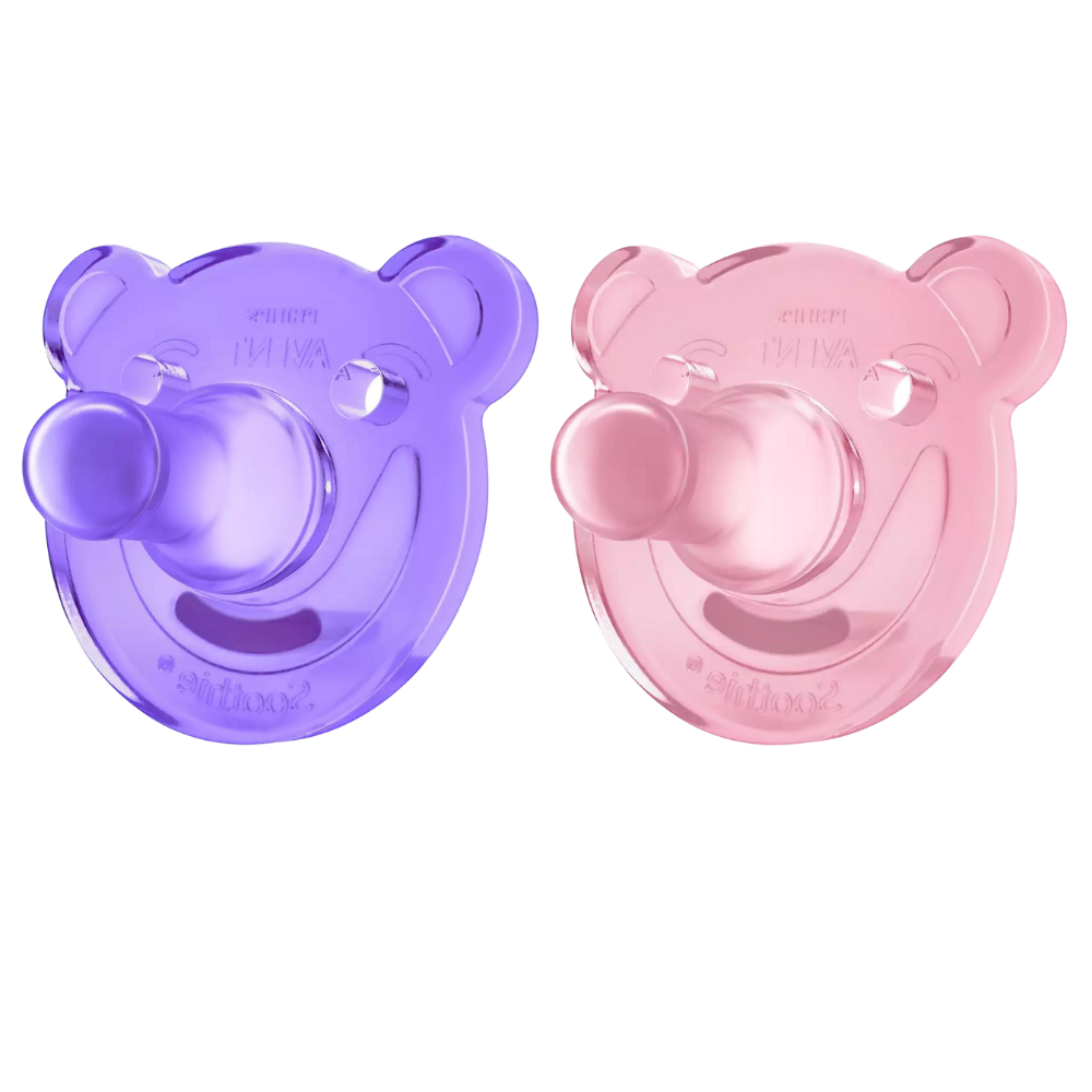 Philips Avent Soothie Shapes Pacifier, Pink/Purple, 0-3 Months