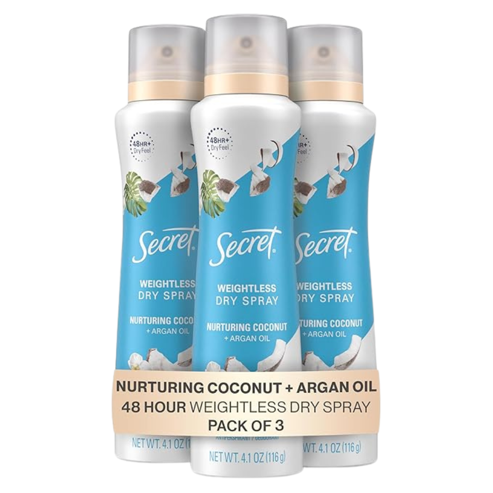 Secret Dry Spray Deodorant, Coconut and Argan Oil
