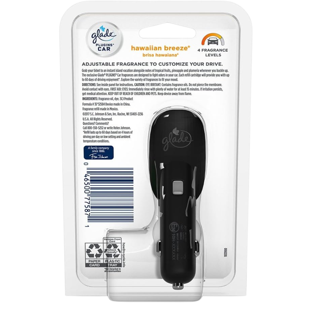 Glade PlugIns Car Air Freshener - Hawaiian Breeze