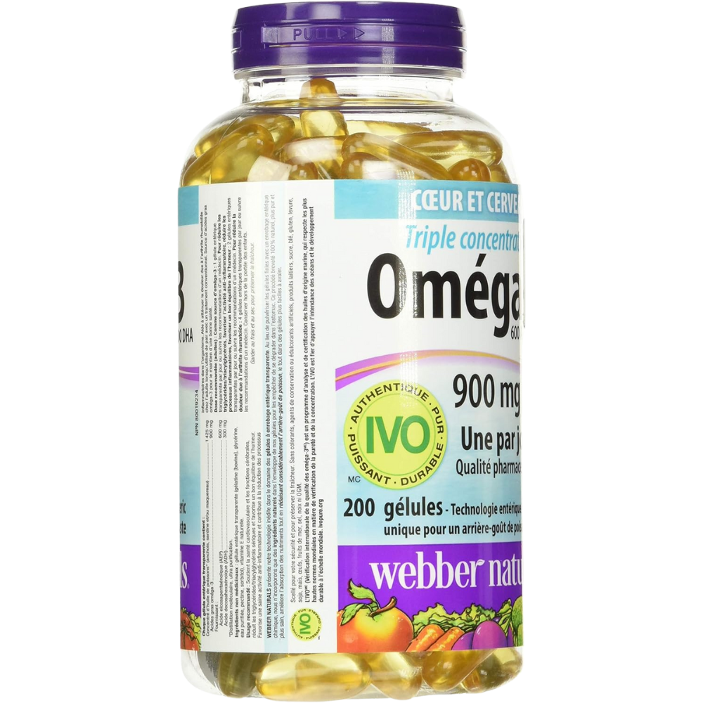 Webber Naturals Triple Strength (Omega 3) 900 Mg 200 Softgels, 200 Count