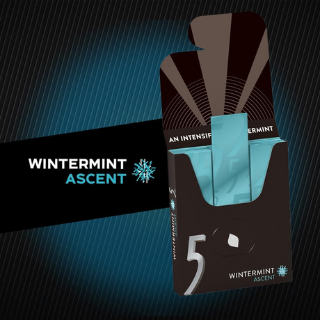 5 Gum Wintermint Ascent Sugarfree Chewing Gum, 15-Stick Pack