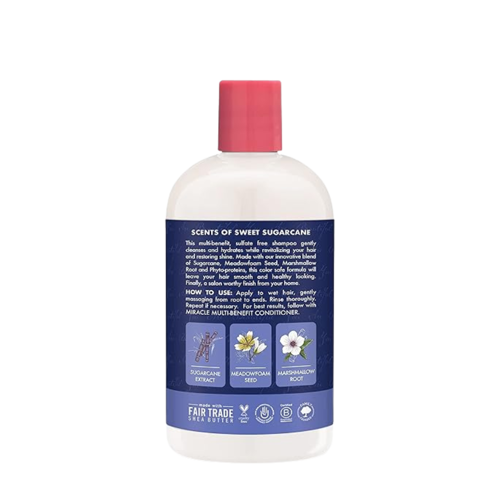SheaMoisture Silicone Free Shampoo for Dry Hair Sugarcane Extract and Meadowfoam Paraben Free Shampoo 13 oz