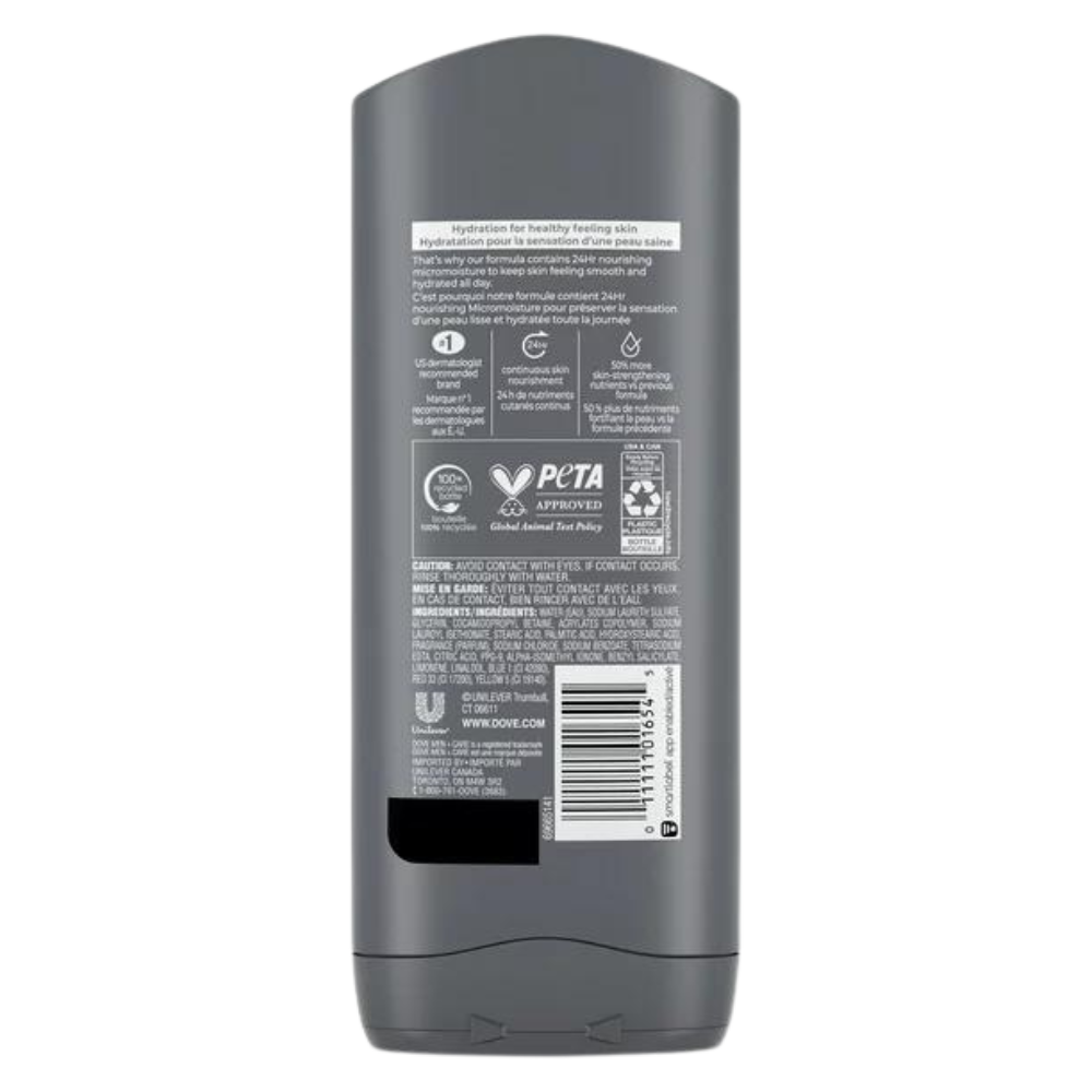 Dove Men+Care with 24hr Nourishing Micromoisture Technology Body and Face Wash, 400 ml Body and Face Wash