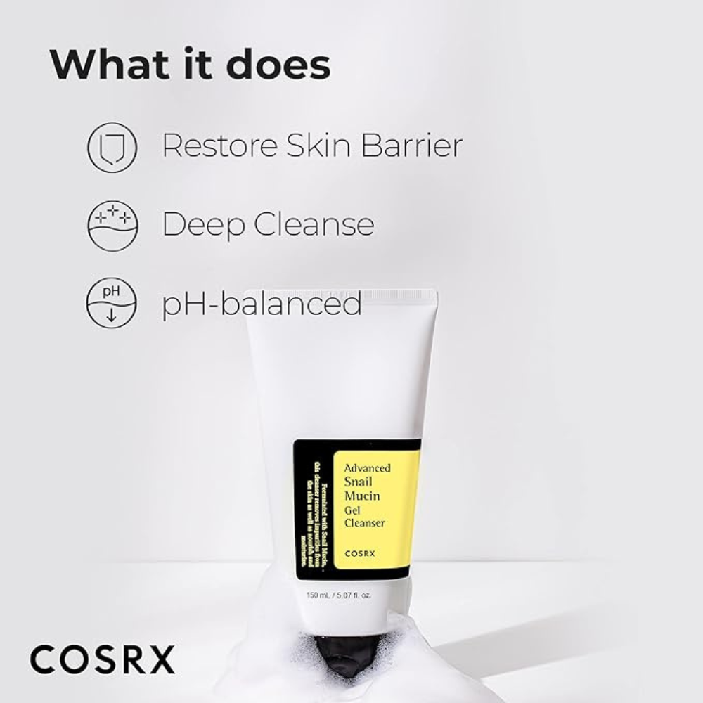 COSRX Advanced Snail Mucin Gel Cleanser, 5.07 Fl Oz / 150 mL