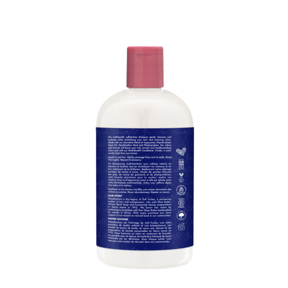 SheaMoisture Silicone Free Shampoo for Dry Hair Sugarcane Extract and Meadowfoam Paraben Free Shampoo 13 oz