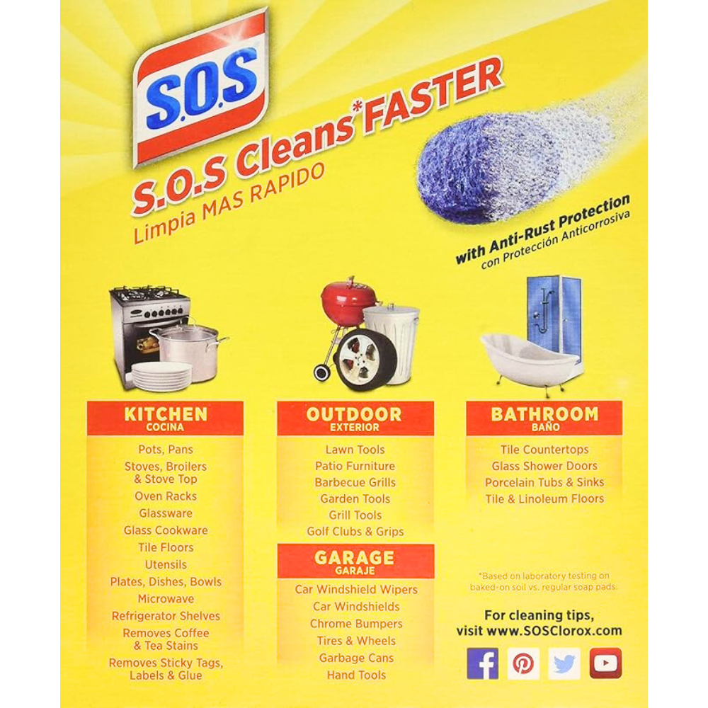 S.O.S Steel Wool Soap Pads (Pack of 6)