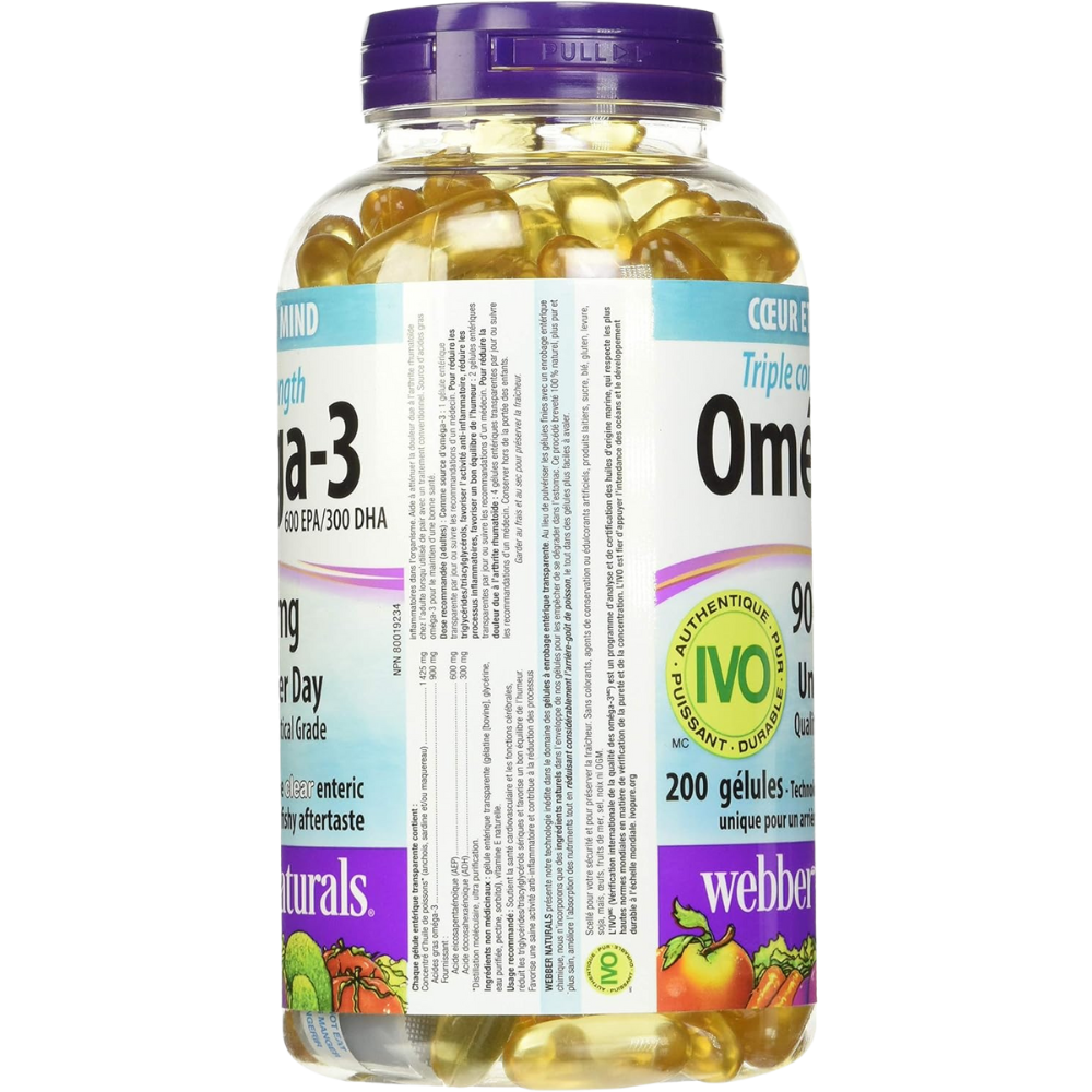 Webber Naturals Triple Strength (Omega 3) 900 Mg 200 Softgels, 200 Count