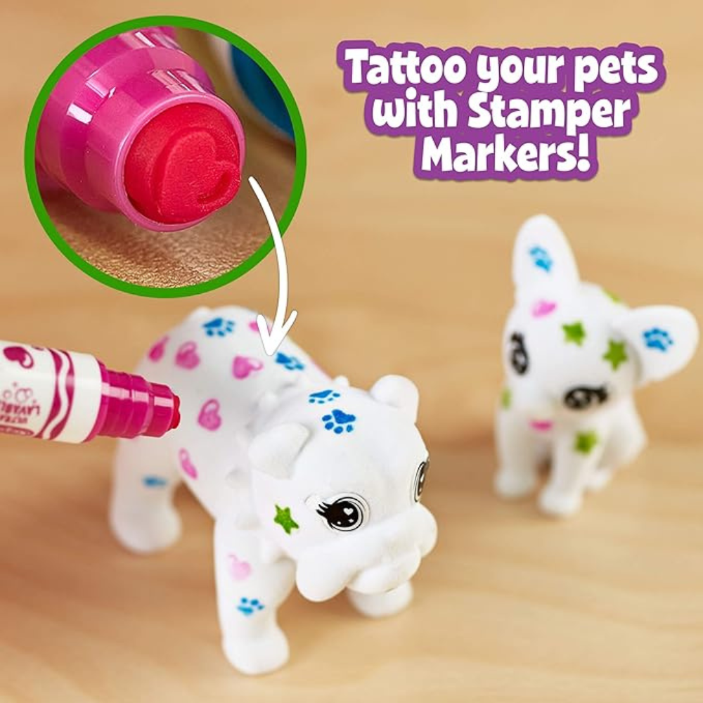Crayola Scribble Scrubbie Pets Tattoo Shop, Toy Pet Playset, Gift for Kids, Age 3, 4, 5, 6