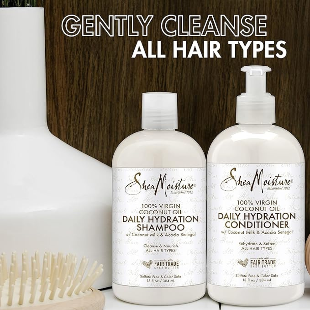 Shea Moisture 100% Virgin Coconut Oil Daily Hydration Shampoo & Conditioner
