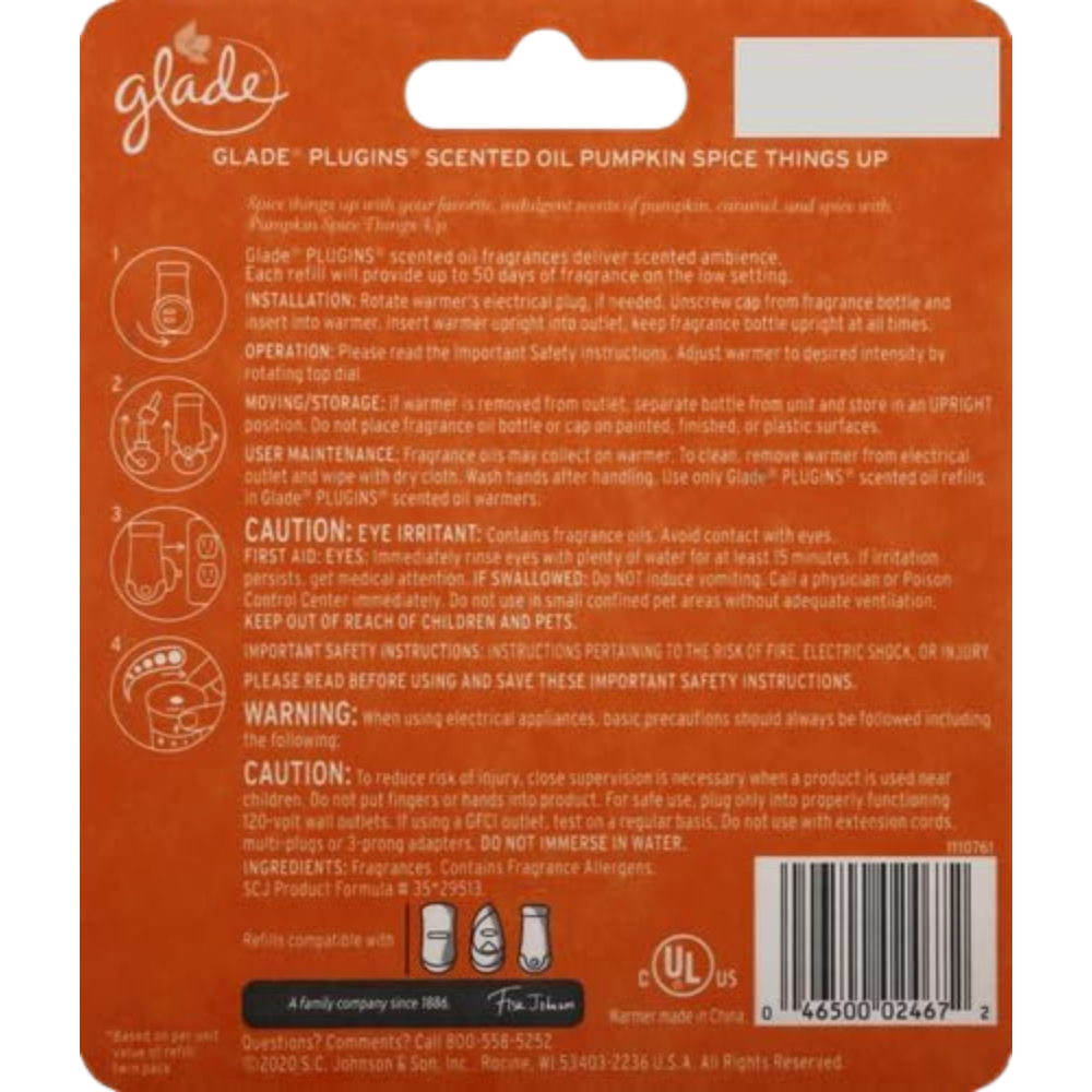 Glade PlugIns Refills Air Freshener - Pumpkin Spice