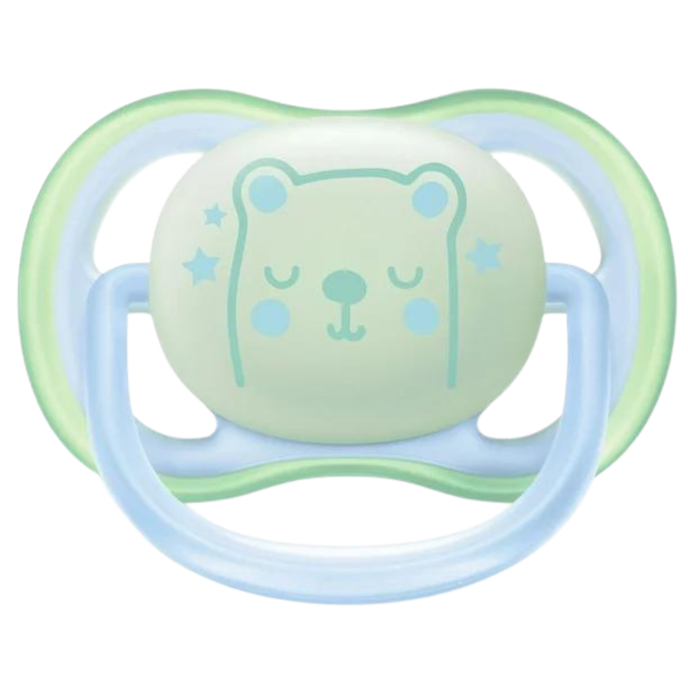 Philips Avent Ultra Air Nighttime Pacifier, 0-6 months, blue, 2 pack, SCF376/11