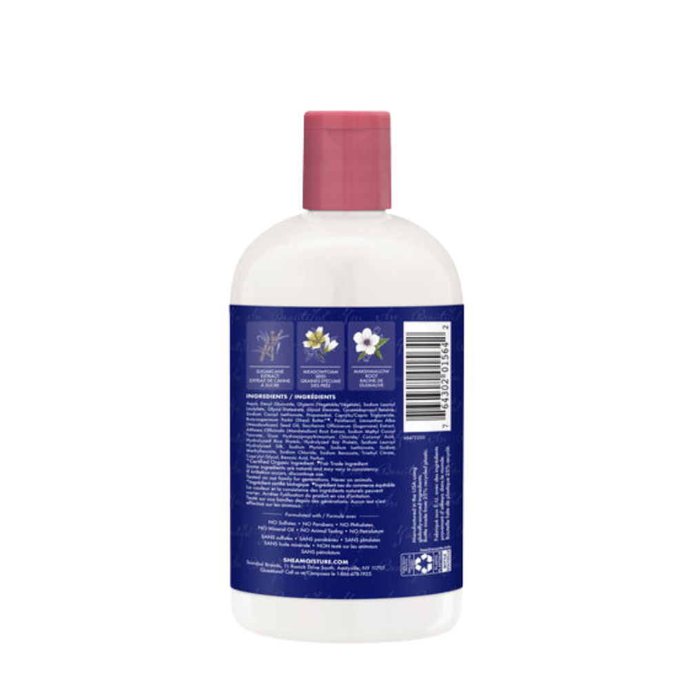 SheaMoisture Silicone Free Shampoo for Dry Hair Sugarcane Extract and Meadowfoam Paraben Free Shampoo 13 oz