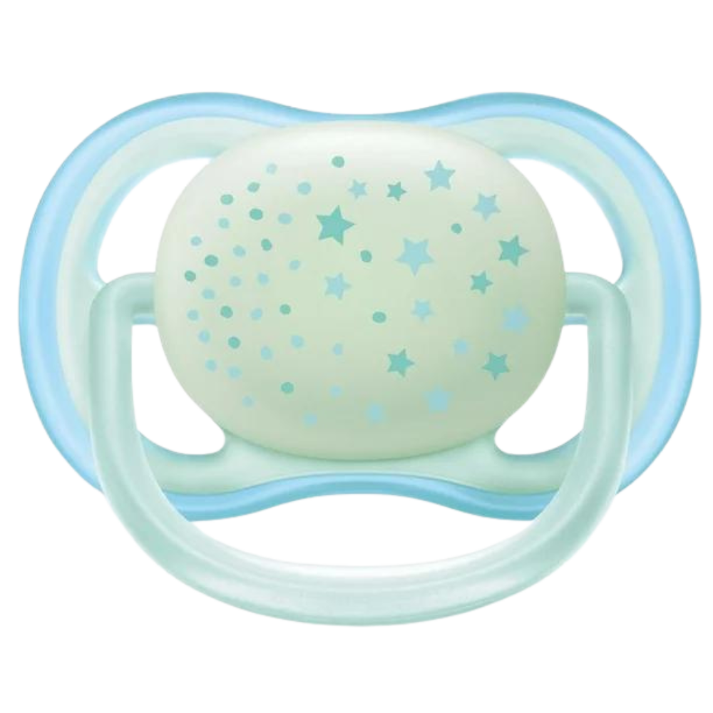Philips Avent Ultra Air Nighttime Pacifier, 0-6 months, blue, 2 pack, SCF376/11