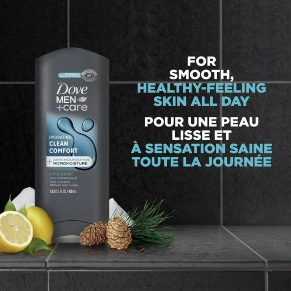 Dove Men+Care with 24hr Nourishing Micromoisture Technology Body and Face Wash, 400 ml Body and Face Wash