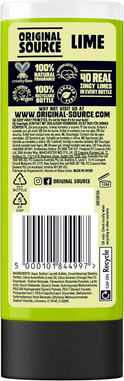 Original Source Lime Shower Gel 250 Ml