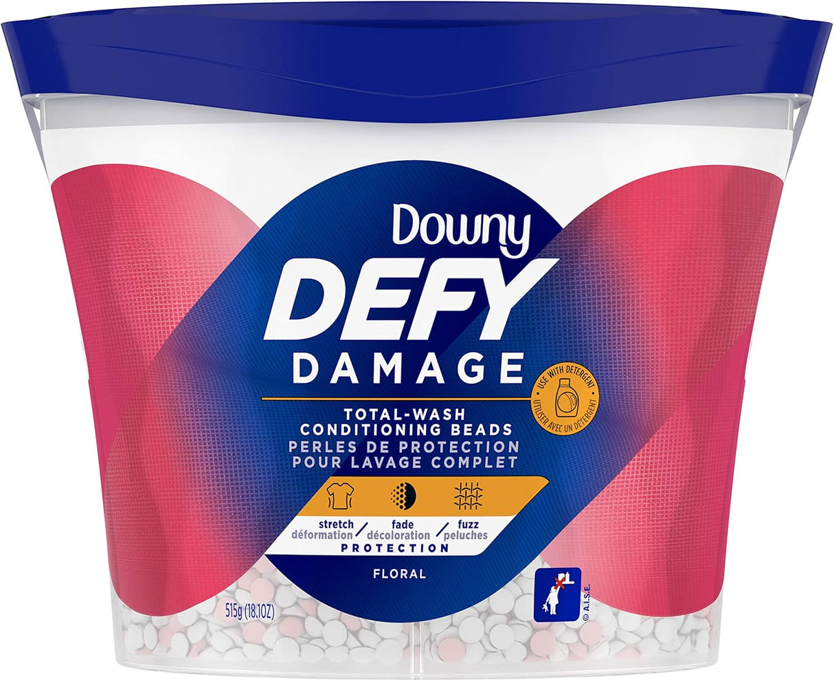 Downy Defy Damage Total-wash Fabric Conditioning Beads, Fabric Softener, Floral, 18.1 Ounce