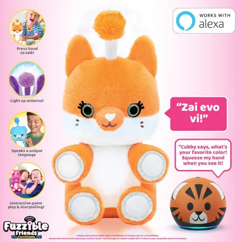 Fuzzible Friends Cubby The Fox Plush Light Up Toy