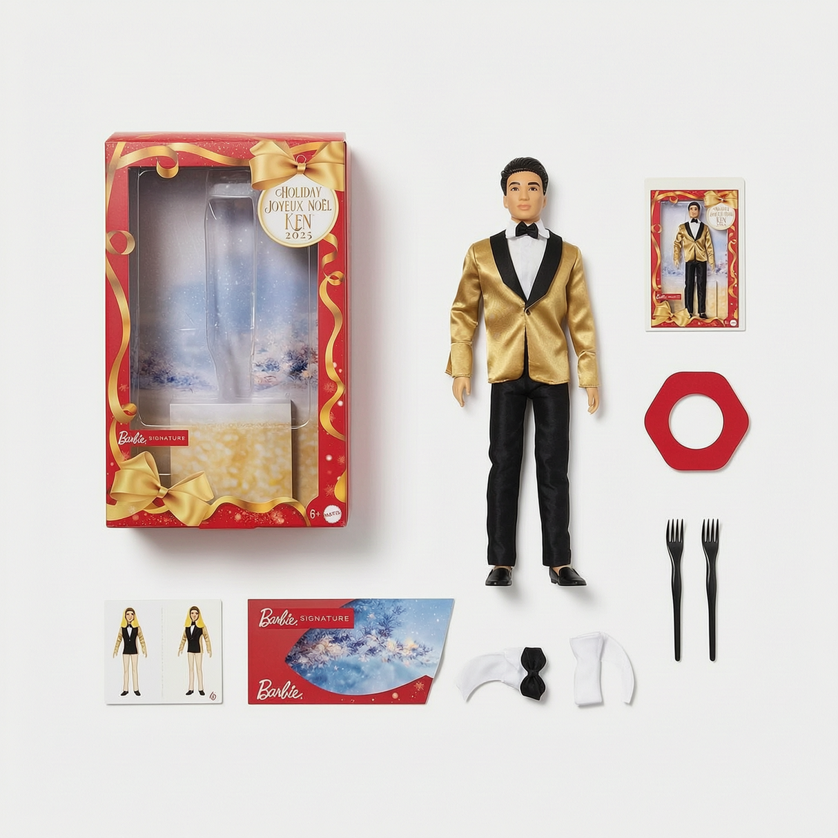 Barbie Signature 2025 Holiday Ken Collectible Fashion Doll (Gold Jacket)