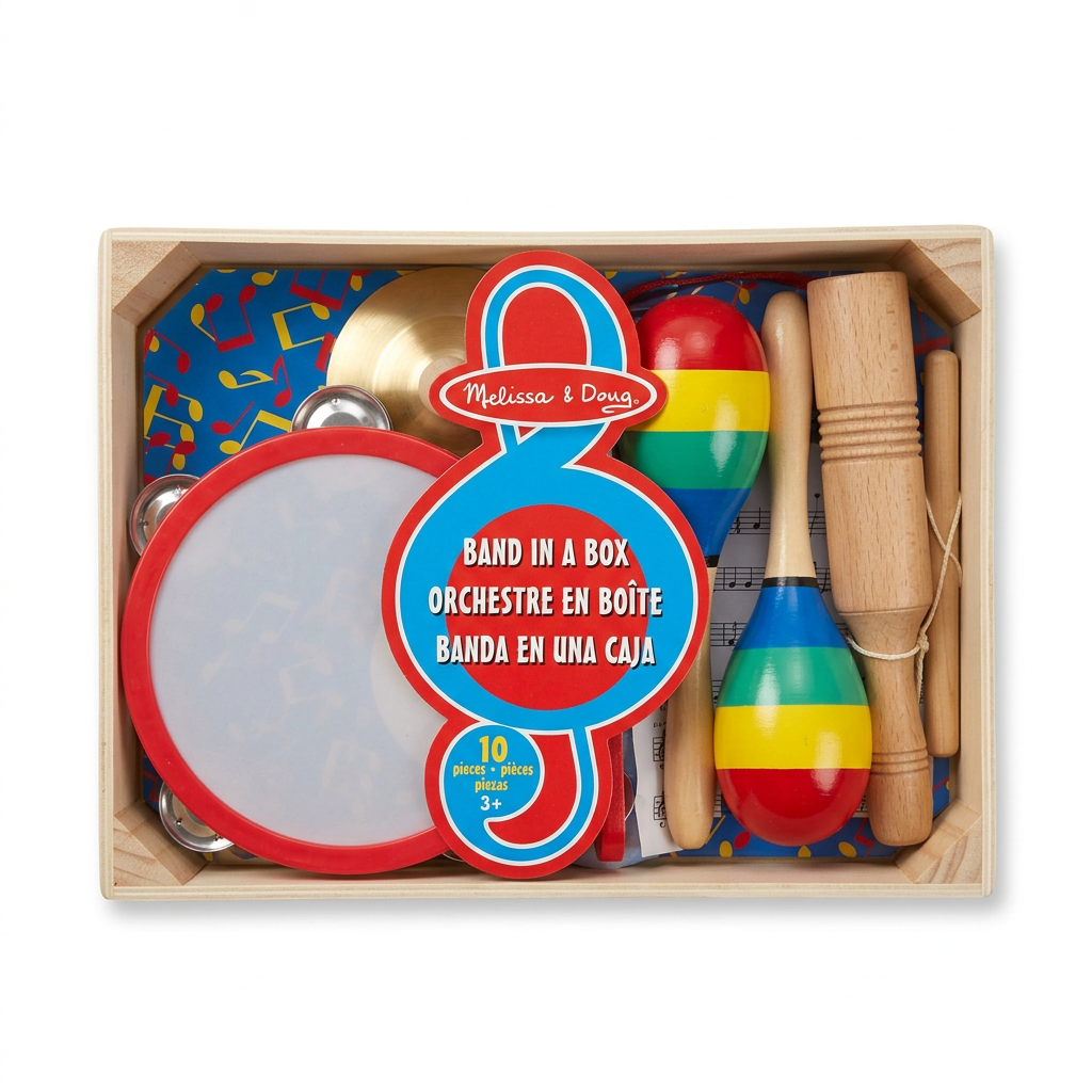 Melissa & Doug Band in a Box 10 Piece Musical Instrument Set