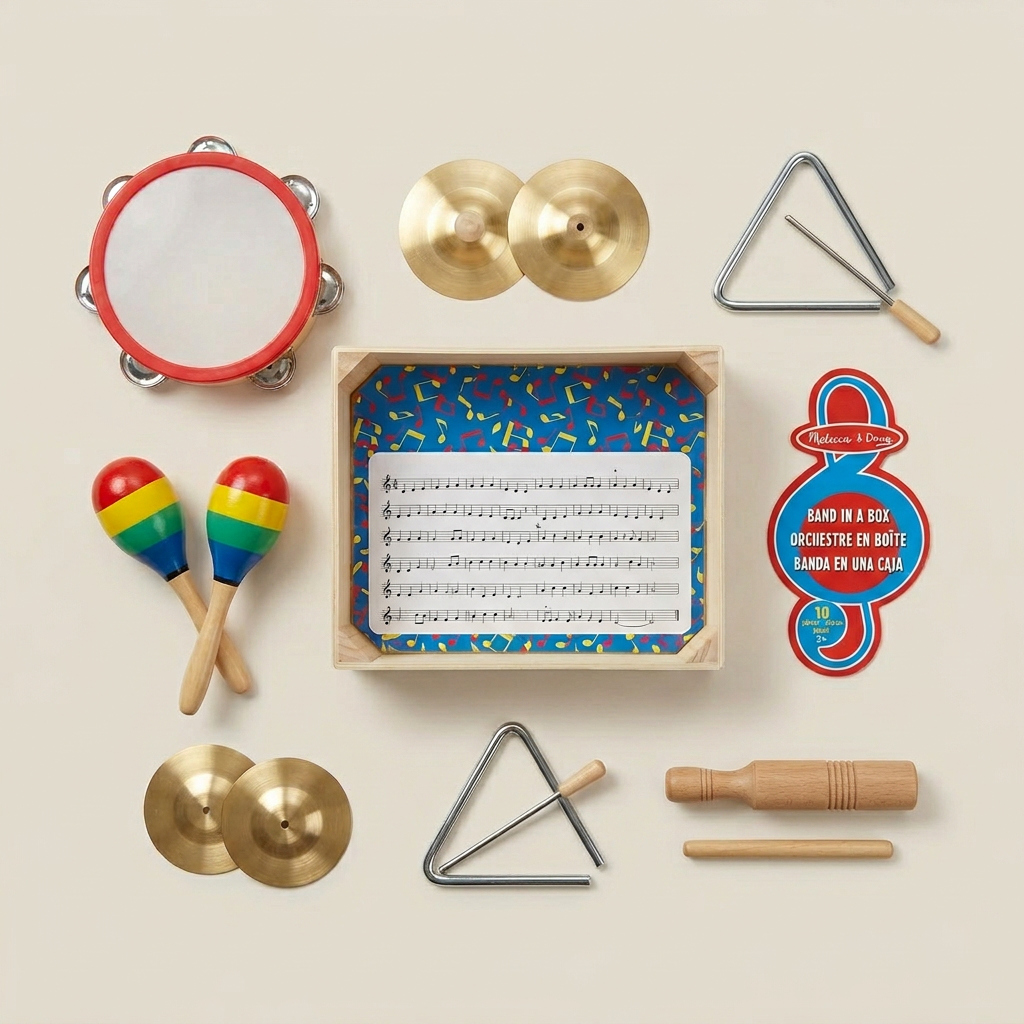 Melissa & Doug Band in a Box 10 Piece Musical Instrument Set