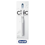 Oral-B Clic Toothbrush, Chrome White, with 1 Replaceable Brush Head and Magnetic Holder