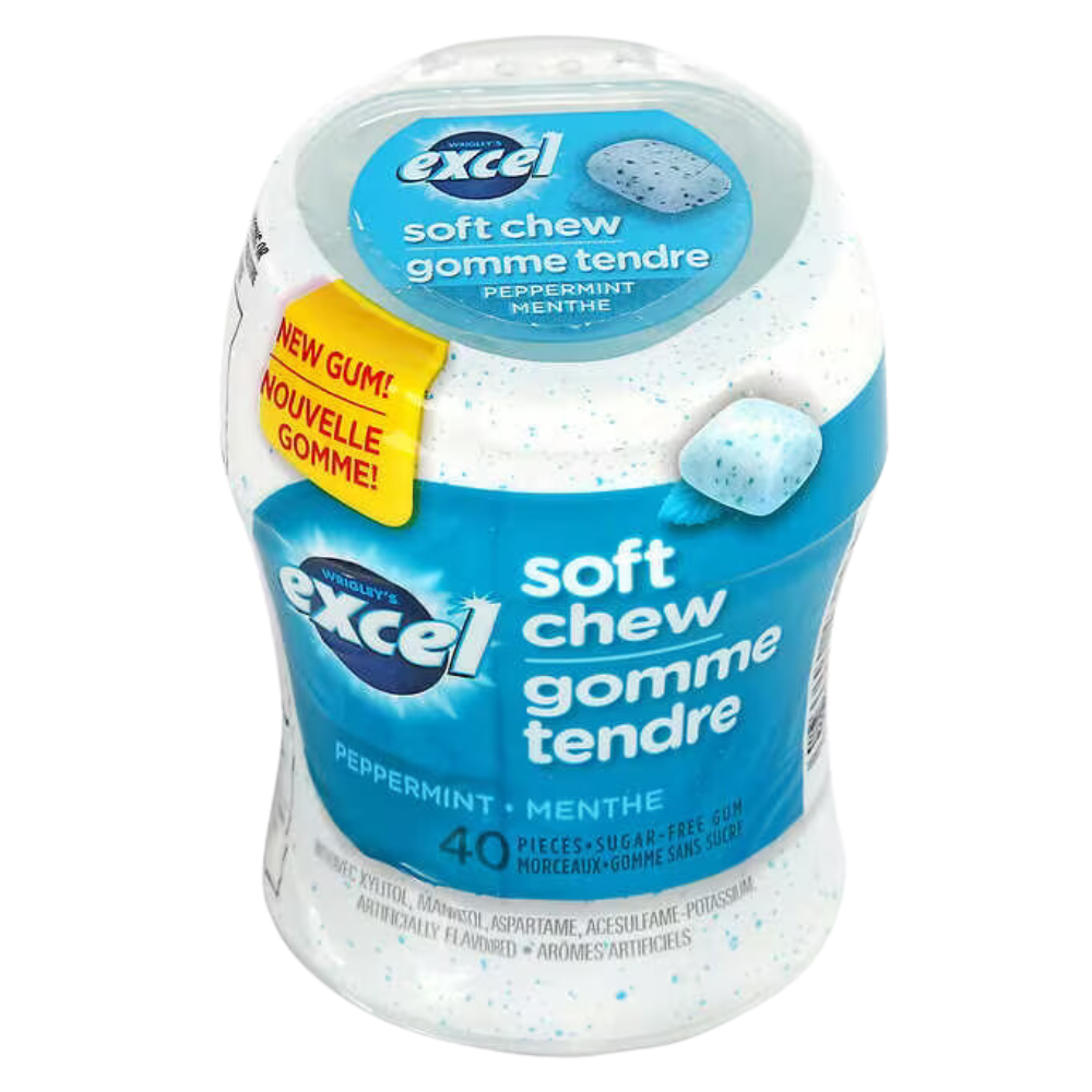 Excel Soft Chew Peppermint Gum 40 Pieces Pack of 6