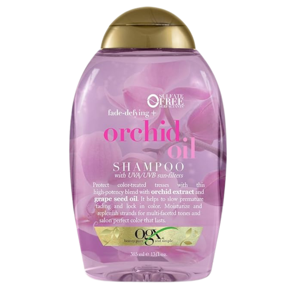 OGX Fade-Defying Orchid Oil Shampoo with UVA/UVB Sun Filters, 13 Ounces