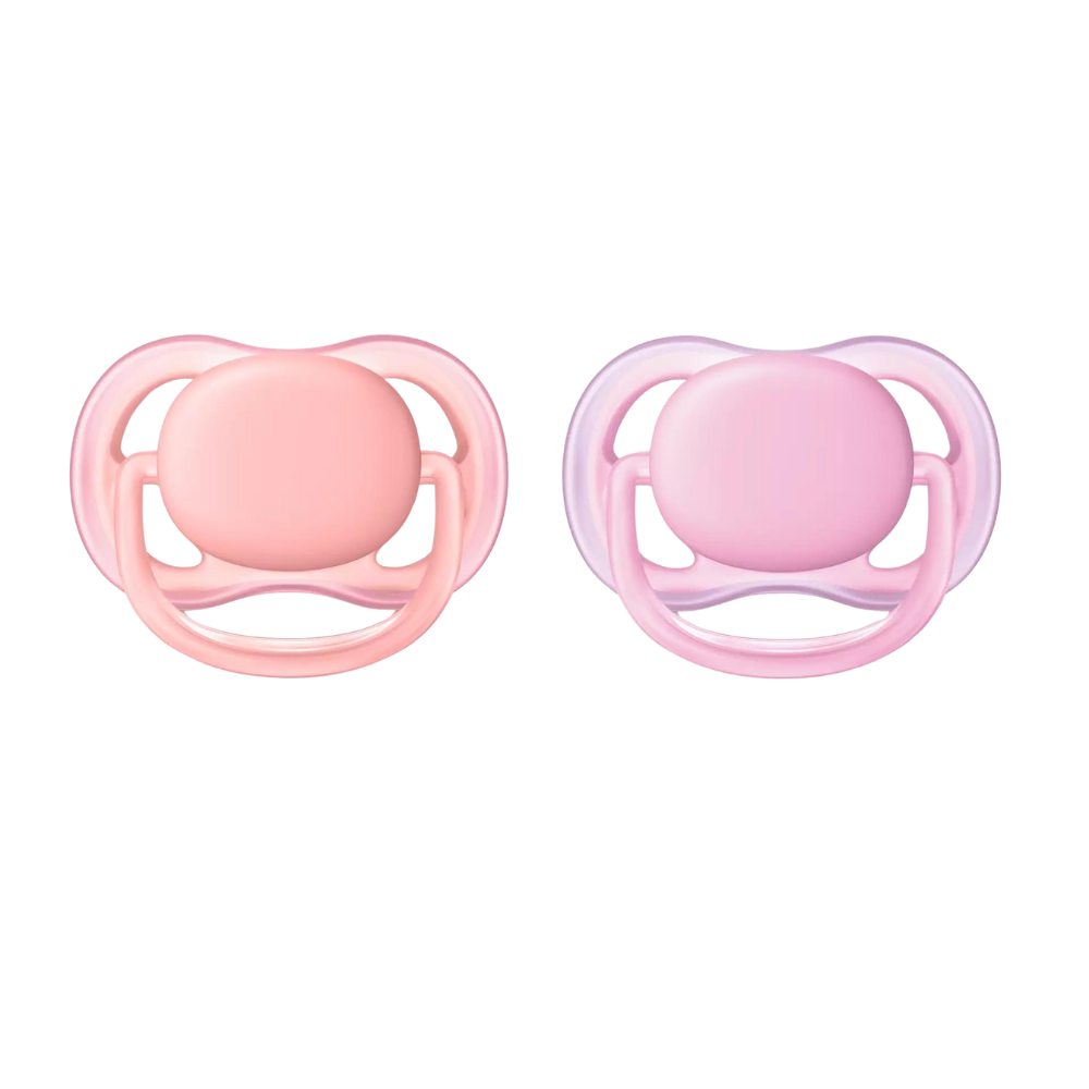 Philips Avent Ultra Air Pacifier, 0-6 months, Pink/Purple, 2 pack, SCF244/20