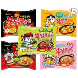 Samyang Buldak Chicken Stir Fried Ramen Korean Ramen (5 Flavor Combo, 5 Pack)