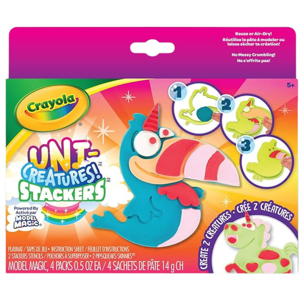 Crayola Uni-Creatures Model Magic Stackers, Unicorn Craft Kit, Gift for Kids, Ages 5, 6, 7, 8