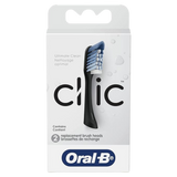 Oral-B Clic Toothbrush Replacement Brush Heads, Black, 2 Count