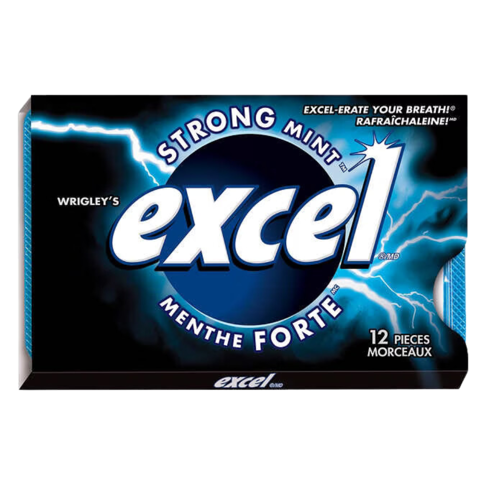 Excel Sugar-free Strong Mint Gum 12 packs of 12