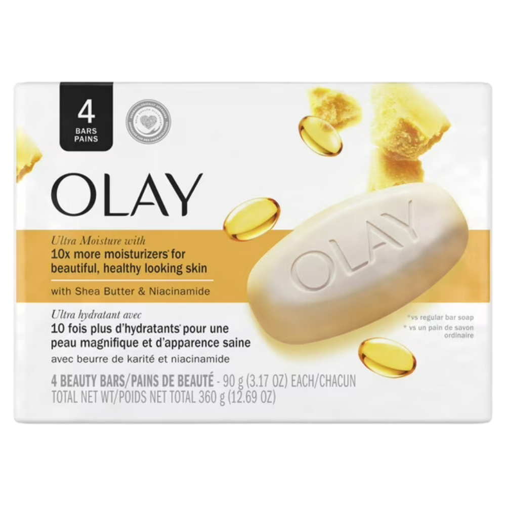 Olay Moisture Outlast Ultra Moisture Shea Butter Beauty Bar, 4 x 90 g