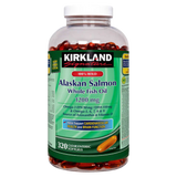 Kirkland Signature 100% Wild Alaskan Salmon Oil 90 EPA 110 DHA 1200mg - 320 Enteric Coated Softgels