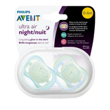 Philips Avent Ultra Air Nighttime Pacifier, 0-6 months, blue, 2 pack, SCF376/11