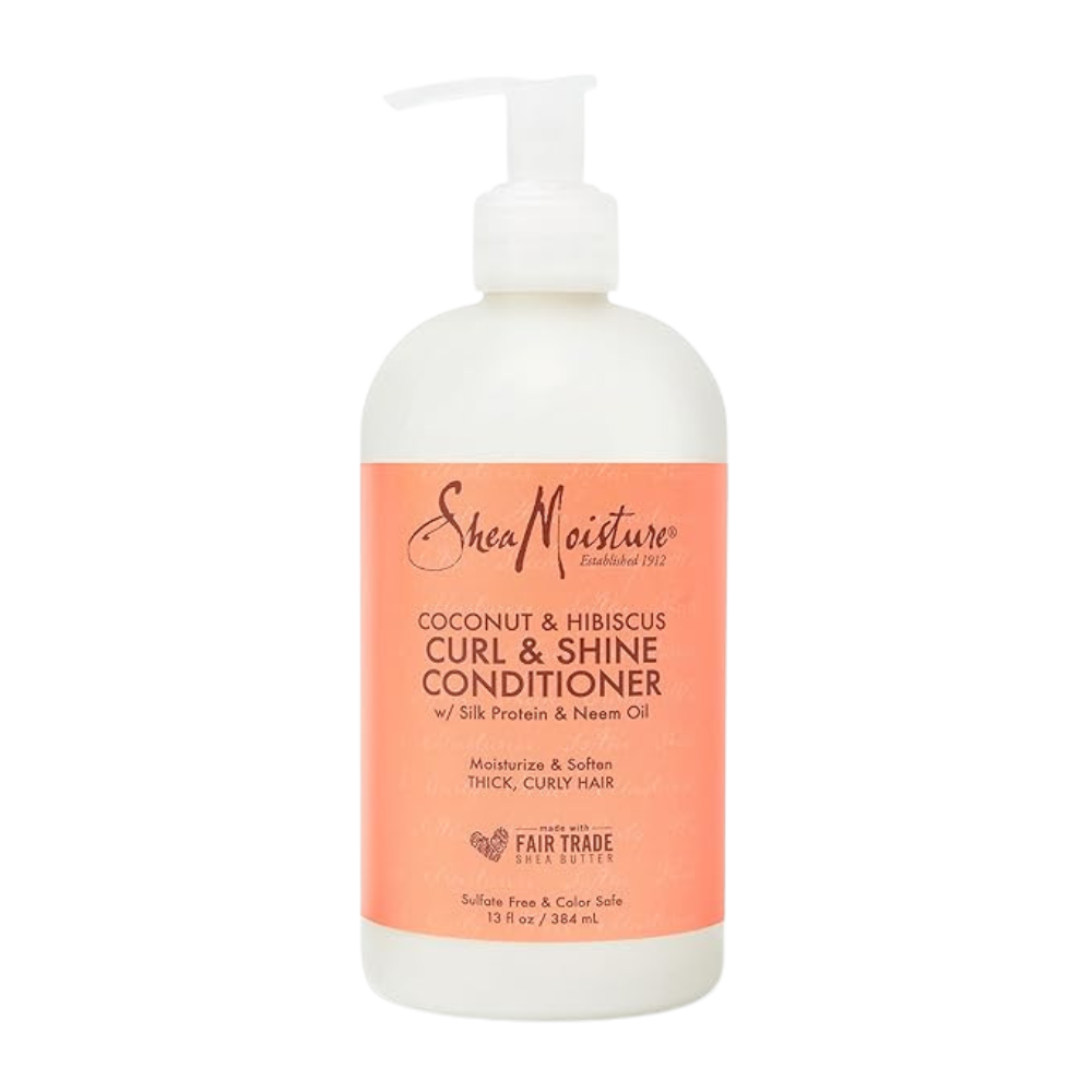 SheaMoisture Curl & Shine Conditioner Coconut & Hibiscus, for Thick, Curly Hair to Moisturize & Soften, 13 oz