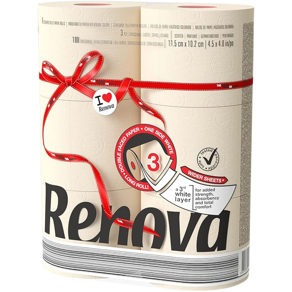 Renova Red Label Maxi Toilet Paper, Nude