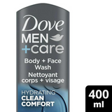 Dove Men+Care with 24hr Nourishing Micromoisture Technology Body and Face Wash, 400 ml Body and Face Wash