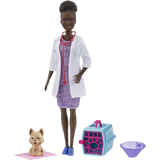 Barbie Doll & Pets,  Brunette Pet Vet Wearing Removable Outfit With Puppy