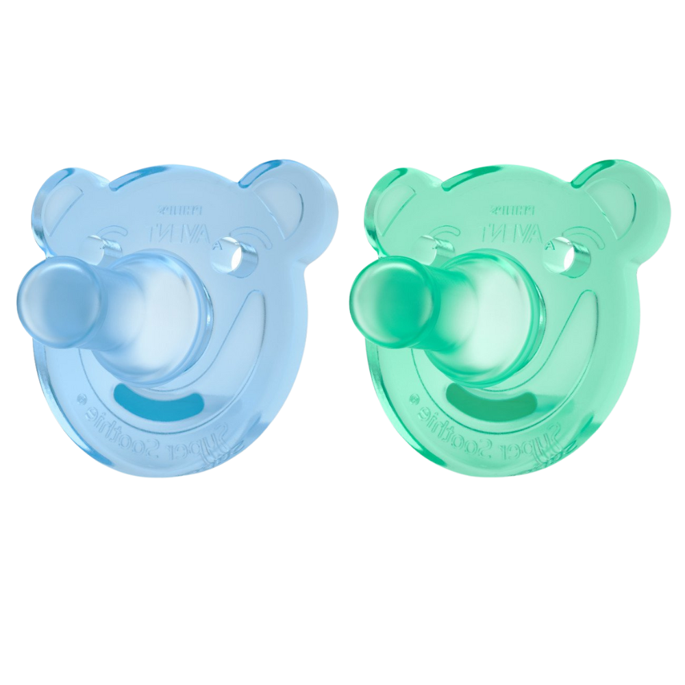Philips Avent Soothie Shapes Pacifier, Green/Blue, 3-18 Months