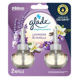 Glade Plugins® Air Freshener Oil Refill, Lavender and Vanilla, 2 Refills, Infused with Essential Oils, 2 Refills