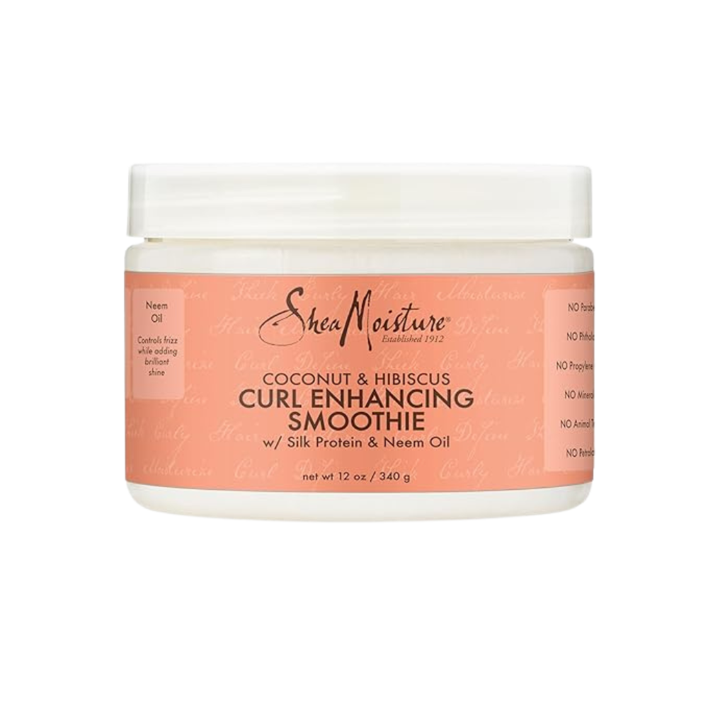 SheaMoisture Smoothie Curl Enhancing Cream Coconut and Hibiscus for Thick, Curly Hair Sulfate Free and Paraben Free 12 oz