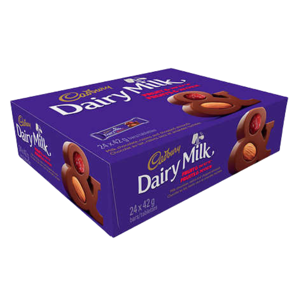 Cadbury Dairy Milk Fruit and Nut Chocolate Bars 24 × 42 g