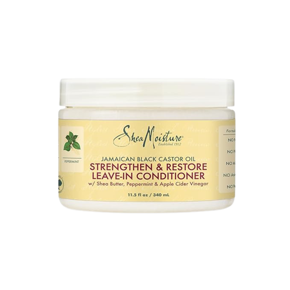 SheaMoisture 100% Pure Jamaican Black Castor Oil Leave In Conditioner For Damaged Hair and To Soften Detangle Hair 11.5oz