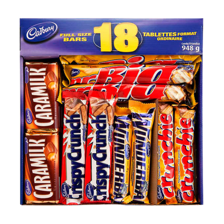 Cadbury Chocolate Bars Variety Pack Pack of 18