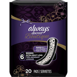 Always Discreet Boutique Incontinence Pads, Size 6, Extra Heavy Absorption, Long, 20 Pads