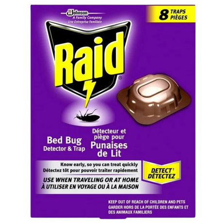 Raid Bed Bug Detector and Trap Insect Killer, Detects Bed Bugs, Use for Home and Travelling, 8 traps