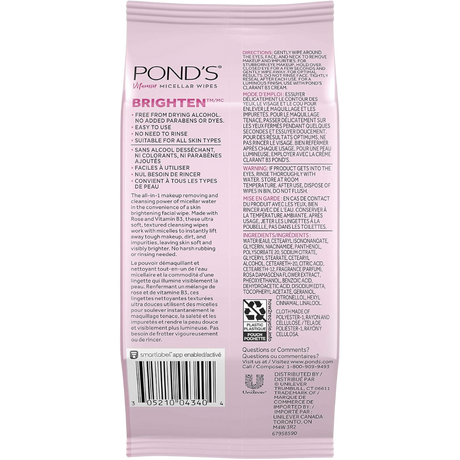 Pond's Face Ponds Brighten Facial Wipes 25 Count