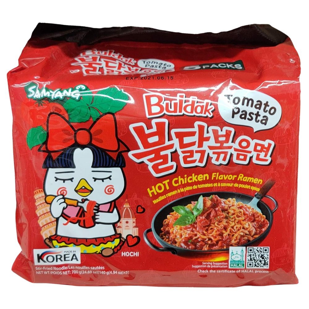 Samyang Spicy Chicken Ramen, (Tomato Pasta BULDAK Flavor) (pack of 5)